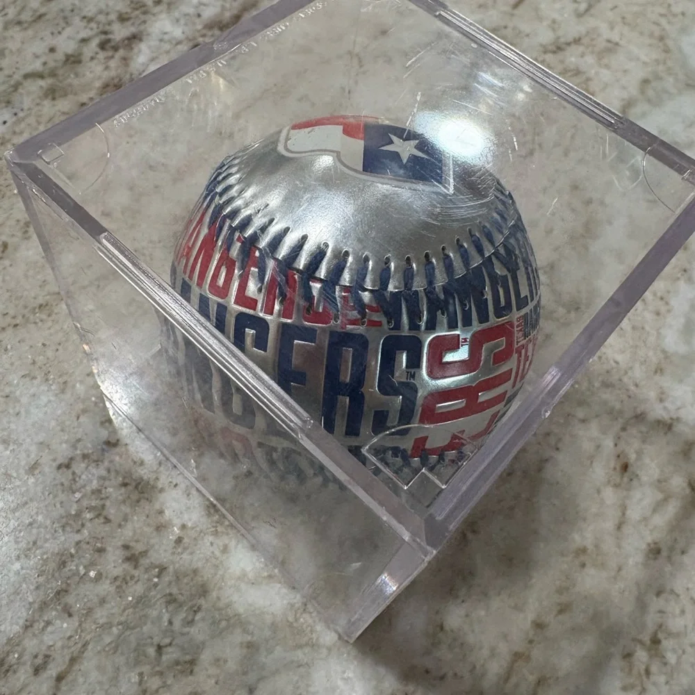 Texas Rangers Silver Baseball - Picture 2 of 6
